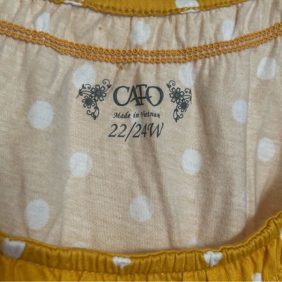 [🔆3 FOR $30🔆] Cato Yellow Polka Dot Scoop Neck Shirt 2X - Picture 2 of 6